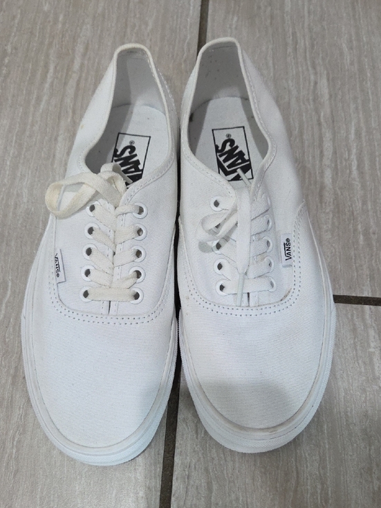 Vans Pants - Vans White Women's Canvas Low-Top Sneakers